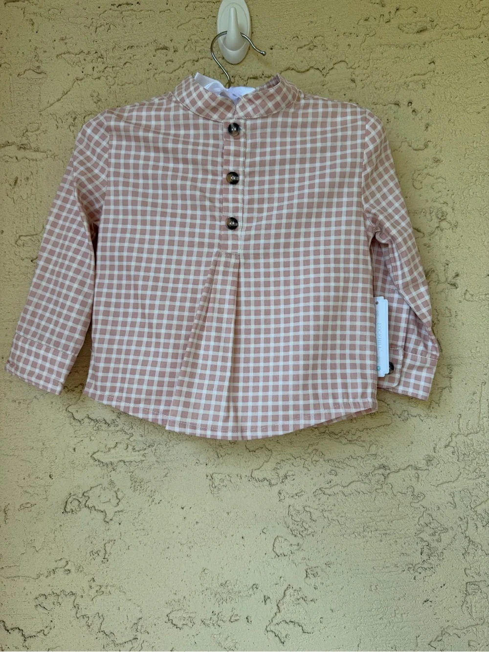 Edgehill Collection Boys Check Mandarin Collar Long Sleeve Shirt & Pants 2T
